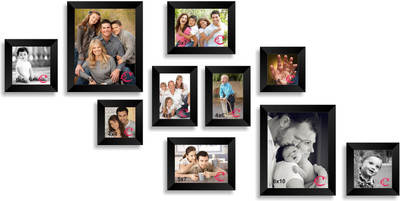 

eCraftIndia Wood Photo Frame(Black, 10 Photos)