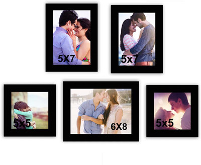 MakeHomeHappy MDF Photo Frame(Black, 5 Photos)