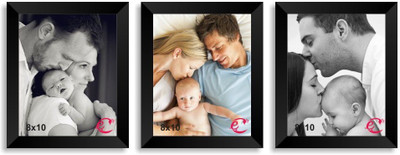 

eCraftIndia Wood Photo Frame(Black, 3 Photos)
