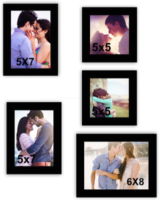 MakeHomeHappy MDF Photo Frame(Black, 5 Photos)