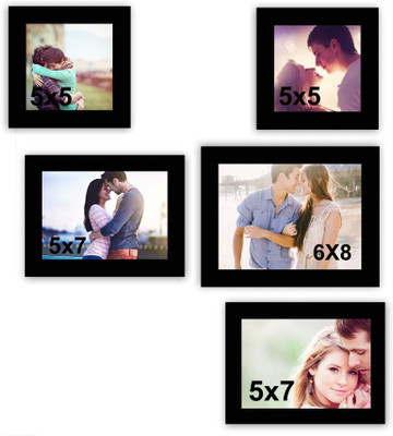 

MakeHomeHappy MDF Photo Frame(Black, 5 Photos)