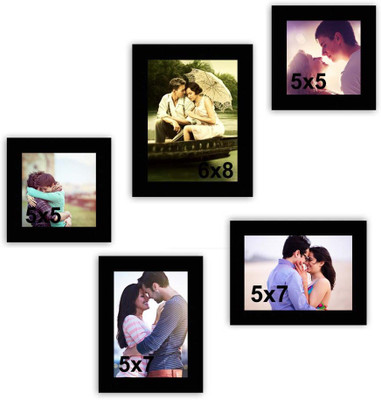 MakeHomeHappy MDF Photo Frame(Black, 5 Photos)
