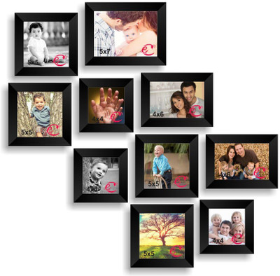 

eCraftIndia Wood Photo Frame(Black, 10 Photos)
