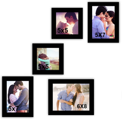 

MakeHomeHappy MDF Photo Frame(Black, 5 Photos)