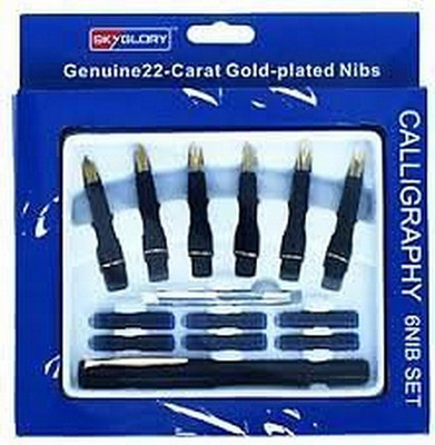 

Neo Gold Leaf Hi-Quality Professional Calligraphy Set with 7 Nibs & 6 Ink Cartridges Calligraphy