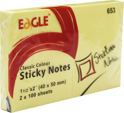 

Eagle 1.5 x 2 inch Sticky Notes Set of 20 Pads 100 Sheets Regular, 1 Colors(Yellow)