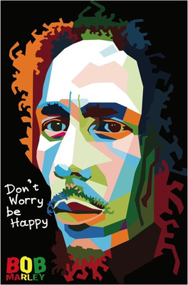 

Bob Marley 'Don't Worry Be Happy' Quote Poster Paper Print(18 inch X 12 inch)