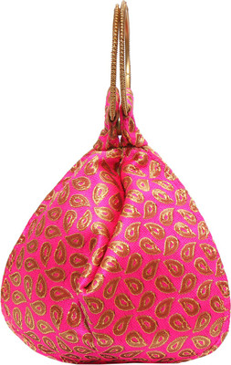 

Bagaholics Ethnic Silk Potli Batwa Pouch Potli(Pink)