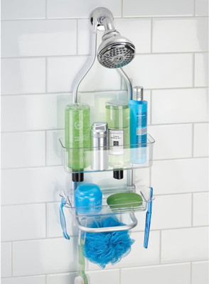 

Interdesign Zia Aluminum Bathroom Shower Caddy Plastic, Aluminium Wall Shelf(Number of Shelves - 2, Silver)