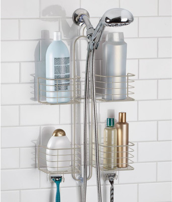 

Interdesign Metalo Hose Steel and PVC Shower Caddy Steel Wall Shelf(Number of Shelves - 4, Silver)