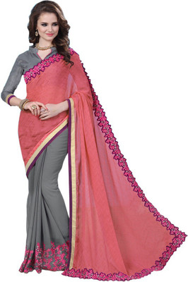 UJJWAL CREATION Embroidered Fashion Georgette Saree(Multicolor) Flipkart
