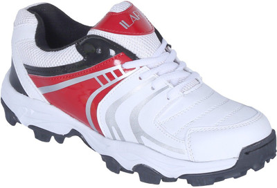 ILARTE Professional Cricket shoes Cricket Shoes For Men(White, Red, Black