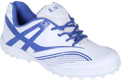 

ILARTE Professional Cricket Shoes for Men (White/Blue) Cricket Shoes For Men(White, Blue