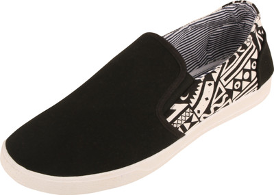 

SNKR FRKR Men's Casual Slip-Ons By Sneaker Freaker Canvas Shoes For Men(Black