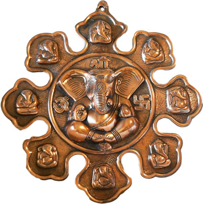 

Neyari ASHTAVINAYAK WALL HANGING Decorative Showpiece - 30 cm(Alloy, Copper)