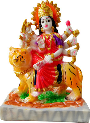 

ehatti Durga Mata On Tiger Decorative Showpiece - 17 cm(Polyresin, Multicolor)