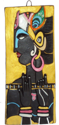 

Hand Artz Krishna Plate Decorative Showpiece - 30 cm(Terracotta, Multicolor)
