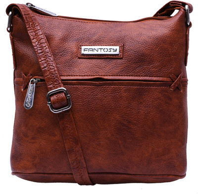 

Fantosy Women Casual Brown Leatherette Sling Bag