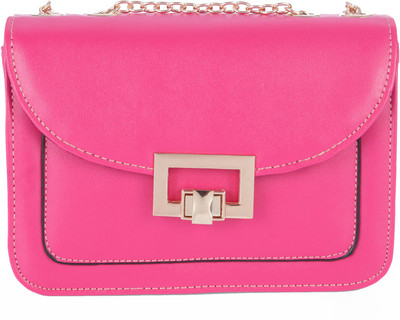 

Fur Jaden Women Evening/Party Pink PU Sling Bag