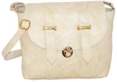 

Quick Fashion Women White PU Sling Bag