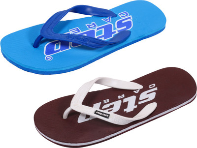 

Indistar Flip Flops, Blue::brown step