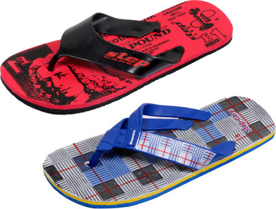 

Indistar Flip Flops, Printed red::blue check
