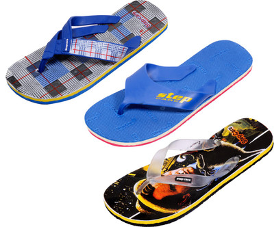 

Indistar Flip Flops, Printed blk:blue step::blue check