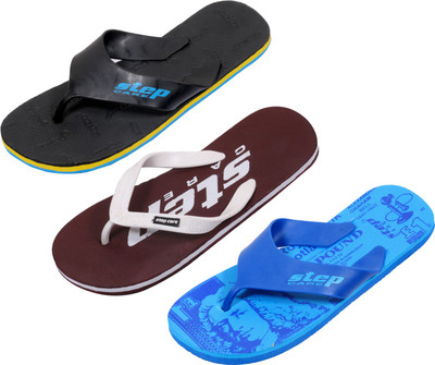 

Indistar Flip Flops, Printed blue:brown step::black step