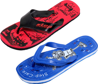 

Indistar Flip Flops, Printed red::blue