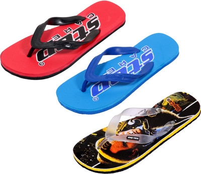 

Indistar Flip Flops, Printed blk:blue::red