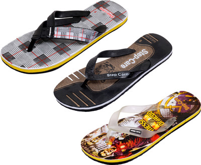 

Indistar Flip Flops, Printed yellow:white check::brown