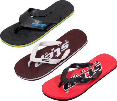 

Indistar Flip Flops, Red:brown step::black step