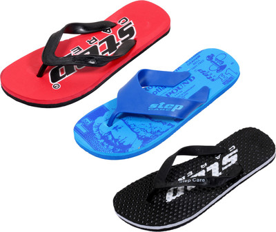 

Indistar Flip Flops, Black:red::printed blue