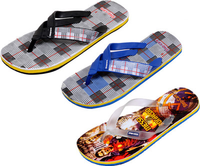 

Indistar Flip Flops, Yellow printed:blue check::white check