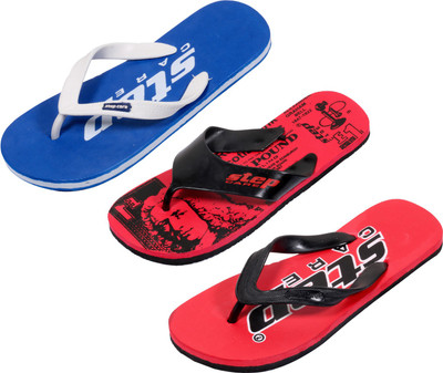 

Indistar Flip Flops, Red:printed red::plain blue
