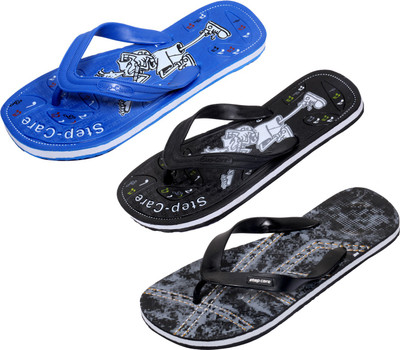 

Indistar Flip Flops, Printed black:black::blue