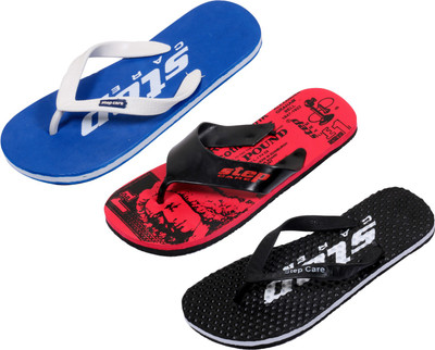 

Indistar Flip Flops, Black:printed red::plain blue