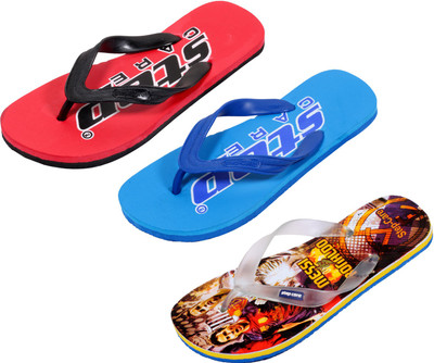 

Indistar Flip Flops, Yellow printed:blue::red