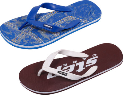 

Indistar Flip Flops, Printed blue::brown step