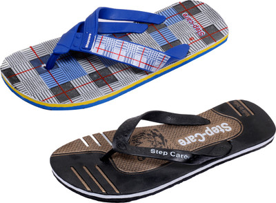 

Indistar Flip Flops, Blue check::brown