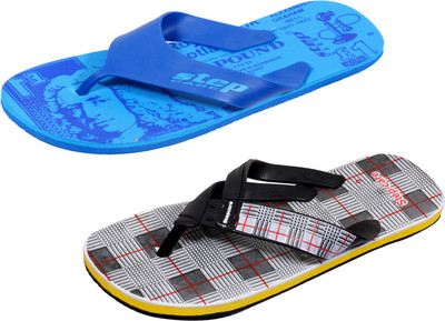 

Indistar Flip Flops, Printed blue::white check