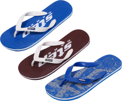

Indistar Flip Flops, Printed blue:plain blue::brown step