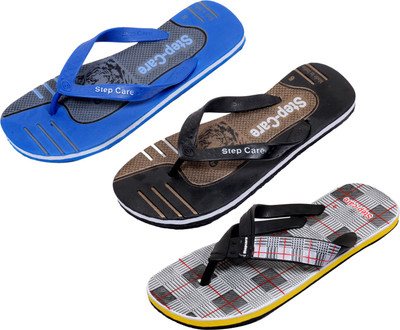 

Indistar Flip Flops, White check:brown::blue/grey