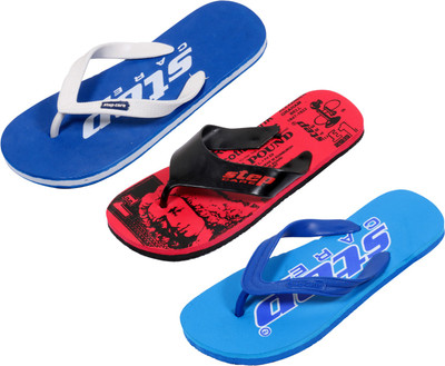 

Indistar Flip Flops, Blue:printed red::plain blue