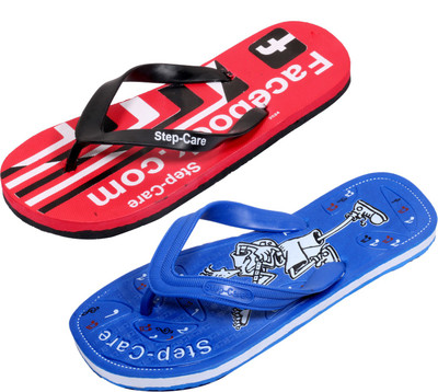 

Indistar Flip Flops, Printed red::blue