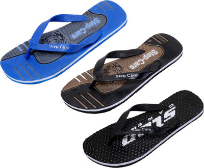 

Indistar Flip Flops, Black:brown::blue/grey