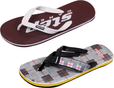 

Indistar Flip Flops, Brown step::white check