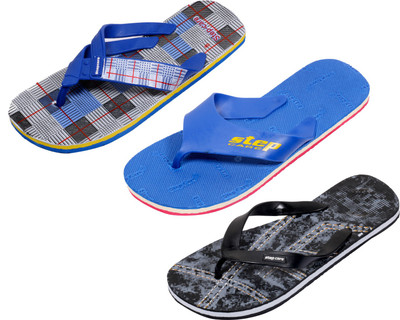 

Indistar Flip Flops, Printed black:blue step::blue check