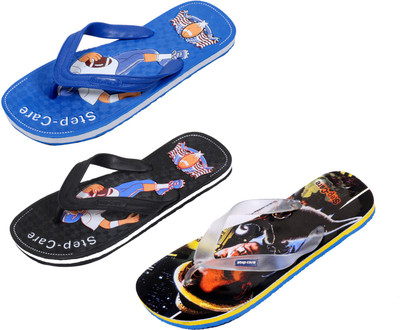 

Indistar Flip Flops, Printed black:black::blue