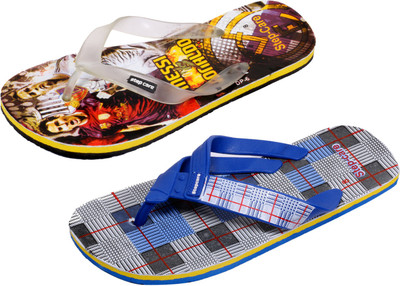 

Indistar Flip Flops, Printed yellow::blue check